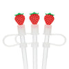3 pailles jumbo avec embouts fraise