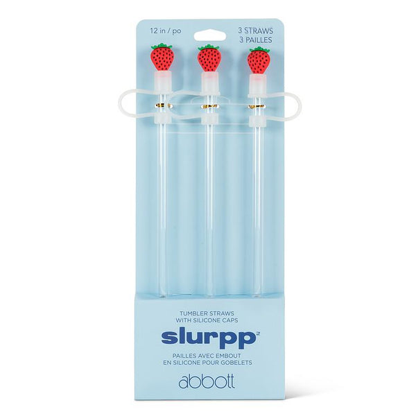 3 pailles jumbo avec embouts fraise