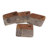 Ensemble de 4 sous-verres Léopard en bois et pierre