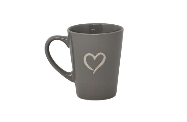 Tasse Grise Cœur en Grès 340 ml