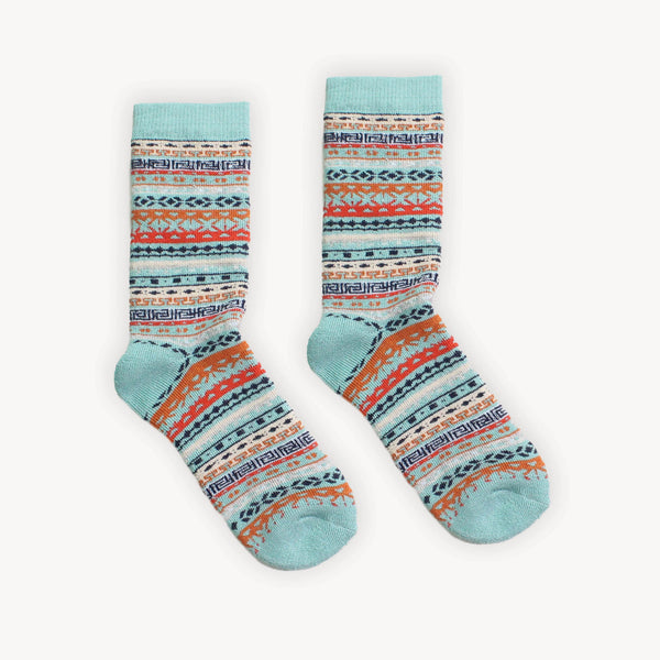 Chaussettes Crew en mélange d’alpaga – Multi Aqua, S/M – Pokoloko