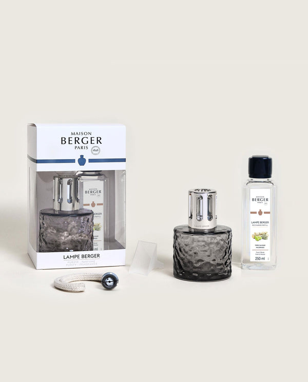 Coffret lampe Berger Mirage noire – Terre sauvage – Maison Berger