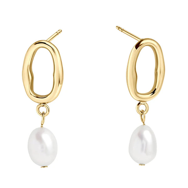 Boucles d'oreille Huggie Perle Papaye or