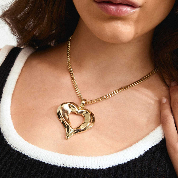 TIDE heart necklace gold- plated
