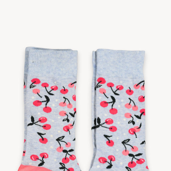 Chaussettes à motifs de cerises en coton Pima – 2 paires – Pokoloko