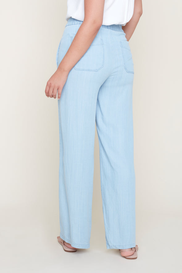 Pantalon bleu de dos