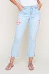 Jeans bleu fleur