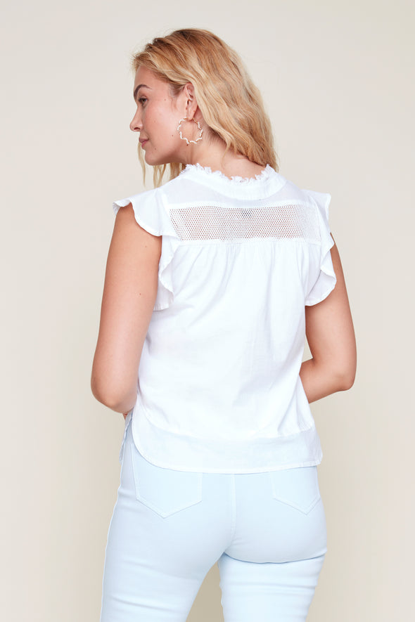 Blouse blanche de dos