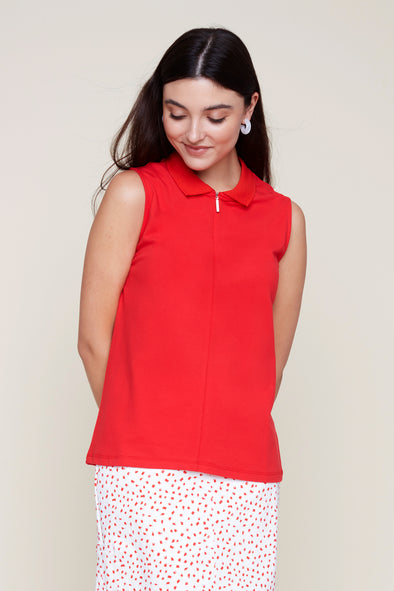 Cami Zipper rouge