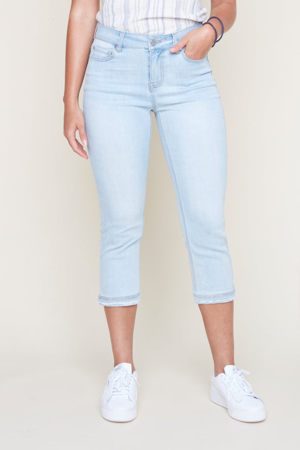 Jeans 3/4 bleu