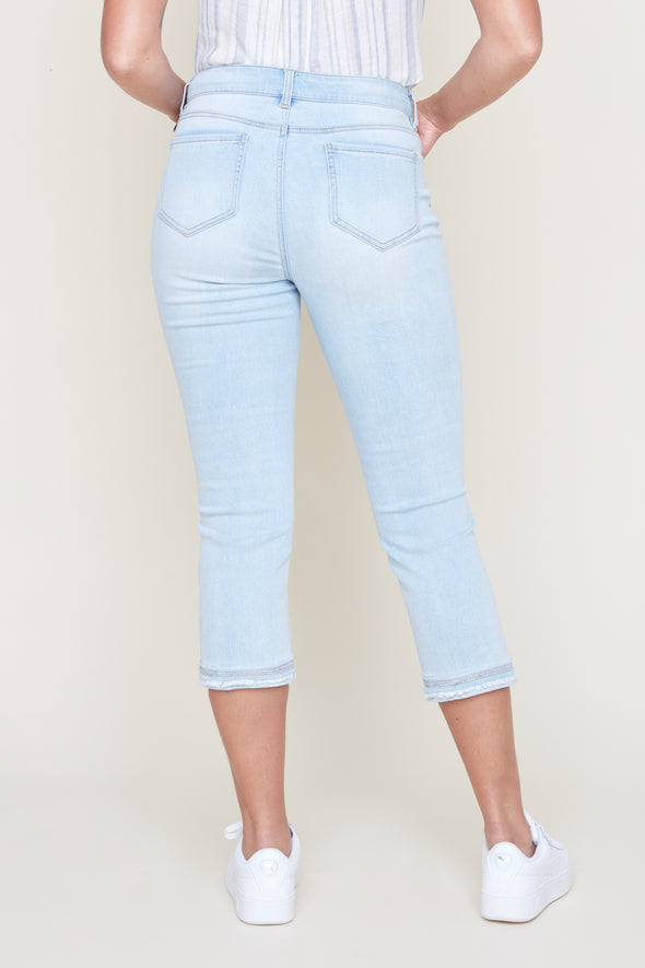 Jeans 3/4 bleu de dos