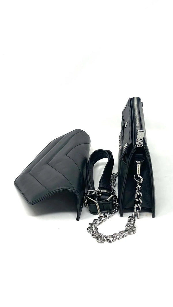 Sac à main Sandrine en cuir noir – autre vue