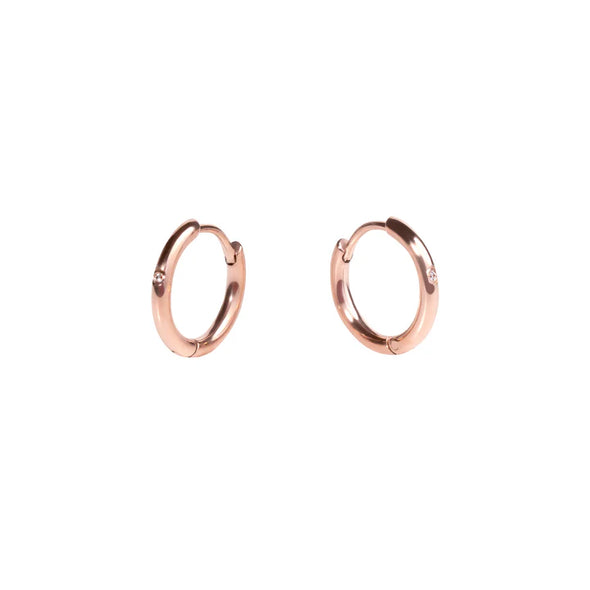 Boucles d'oreille S. Huggie rose