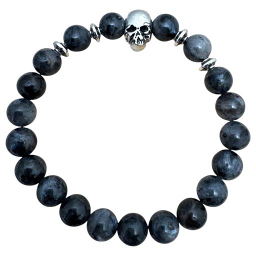 Bracelet ZenN – Labradorite noire & crâne