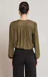 Blouse boutonnée à l’avant Dex, coloris olive, vue de dos