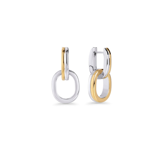 Boucles d’oreilles dormeuses Malone – argenté et doré de Mia