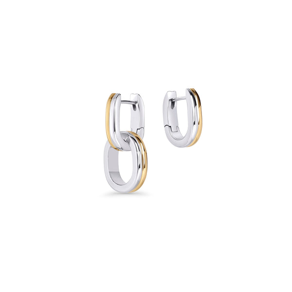Boucles d’oreilles dormeuses Malone – argenté et doré de Mia