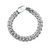 Bracelet Ambition 12 mm AJ&Co, finition argentée, vue en biais des maillons sertis de zircons.
