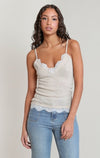 Camisole en dentelle Dex, coloris avoine chiné, vêtement porté