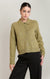 Cardigan à col Dex, coloris olive délavée, vêtement porté
