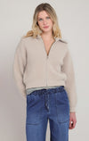 Cardigan à col large Dex, coloris écru, autre vue du vêtement porté