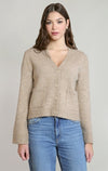 Cardigan à poches plaquées Dex, coloris taupe, vêtement porté