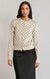 Cardigan à pois Dex, coloris avoine à pois noirs, vêtement porté