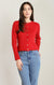 Cardigan boutonné Dex, coloris rouge, vêtement porté