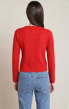 Cardigan boutonné Dex, coloris rouge, vue de dos