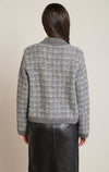 Cardigan en tricot effet tweed Dex, coloris gris chiné, vue de dos