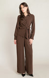 Chemise nouée Dex, coloris brun, autre vue du vêtement porté