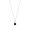 Collier pendentif Ines de Mia, fini argenté et noir