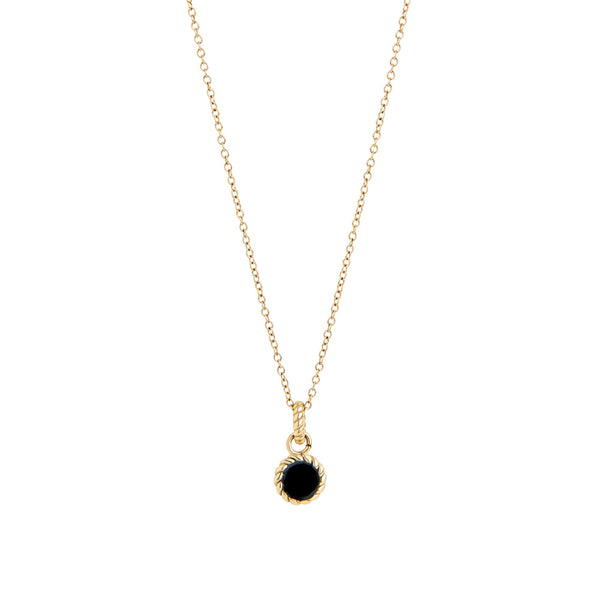 Collier pendentif Ines de Mia, fini doré et noir