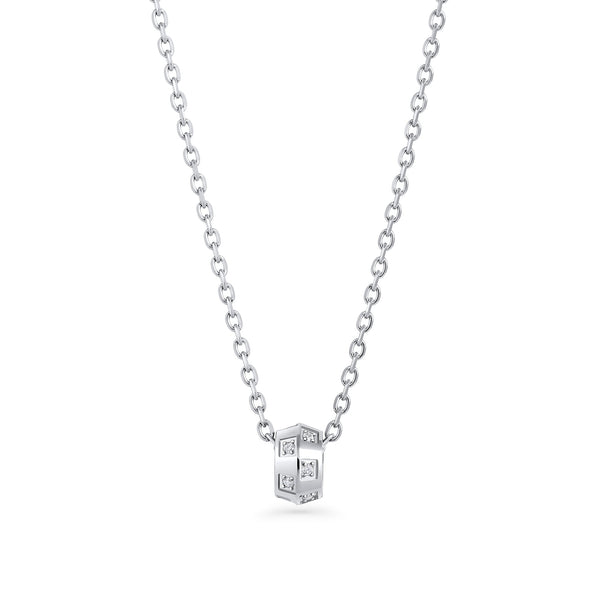 Collier pendentif Samira de Mia, fini argenté