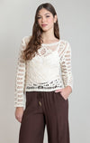 Haut au crochet boutonné Dex, coloris écru, vêtement porté