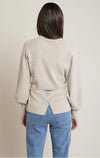 Haut en tricot à col noué Dex, coloris taupe pâle, vue de dos
