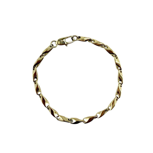 La Maison du Bleuet 14K gold PVD stainless steel bracelet with a fluid, modern link design and secure clasp.