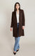 Manteau en suédine Dex, coloris chocolat, vêtement porté