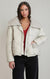 Manteau matelassé à col en tricot Dex, coloris perle, vêtement porté