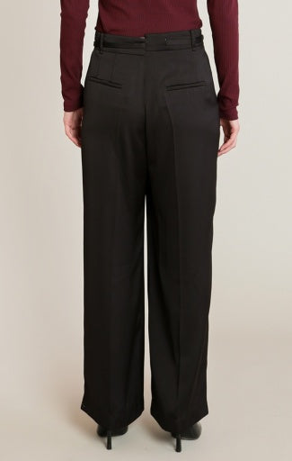 Pantalon ceinturé Dex, coloris noir, vue de dos