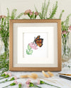 Carte de vœux papillon monarque en quilling