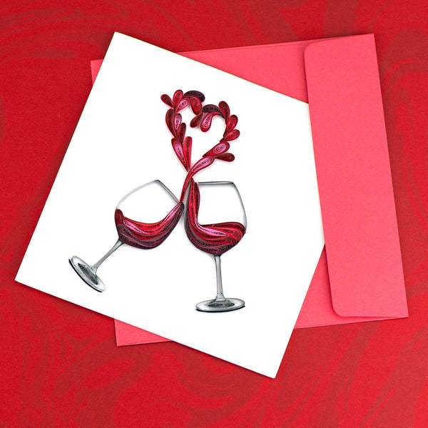 Carte de vœux Quilled Toast to Love