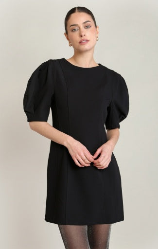 Robe à manches ballon Dex, coloris noir, vêtement porté