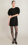 Robe à manches ballon Dex, coloris noir, vêtement porté en tenue