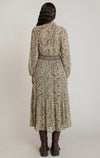 Robe à taille smockée Dex, coloris léopard écru, vue de dos