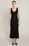 Robe en tricot à boutons dorés Dex, coloris noir, vêtement porté