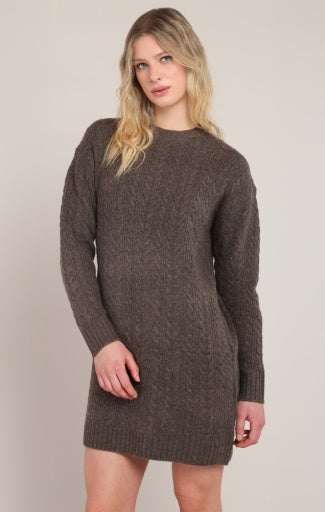 Robe en tricot torsadé Dex, coloris châtaignier, vêtement porté