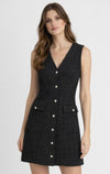 Robe mini en tweed Dex, coloris noir, vêtement porté