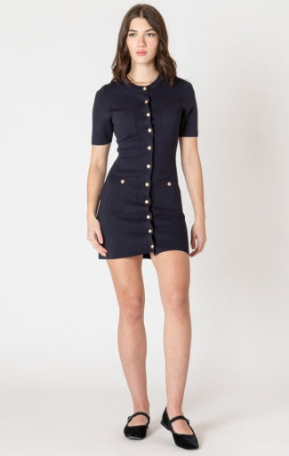 sweater dress with decorative buttons