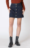 Denim mini skirt with buttons in the front